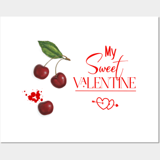 Sweet Valentine with Cherry Fruit Posters and Art